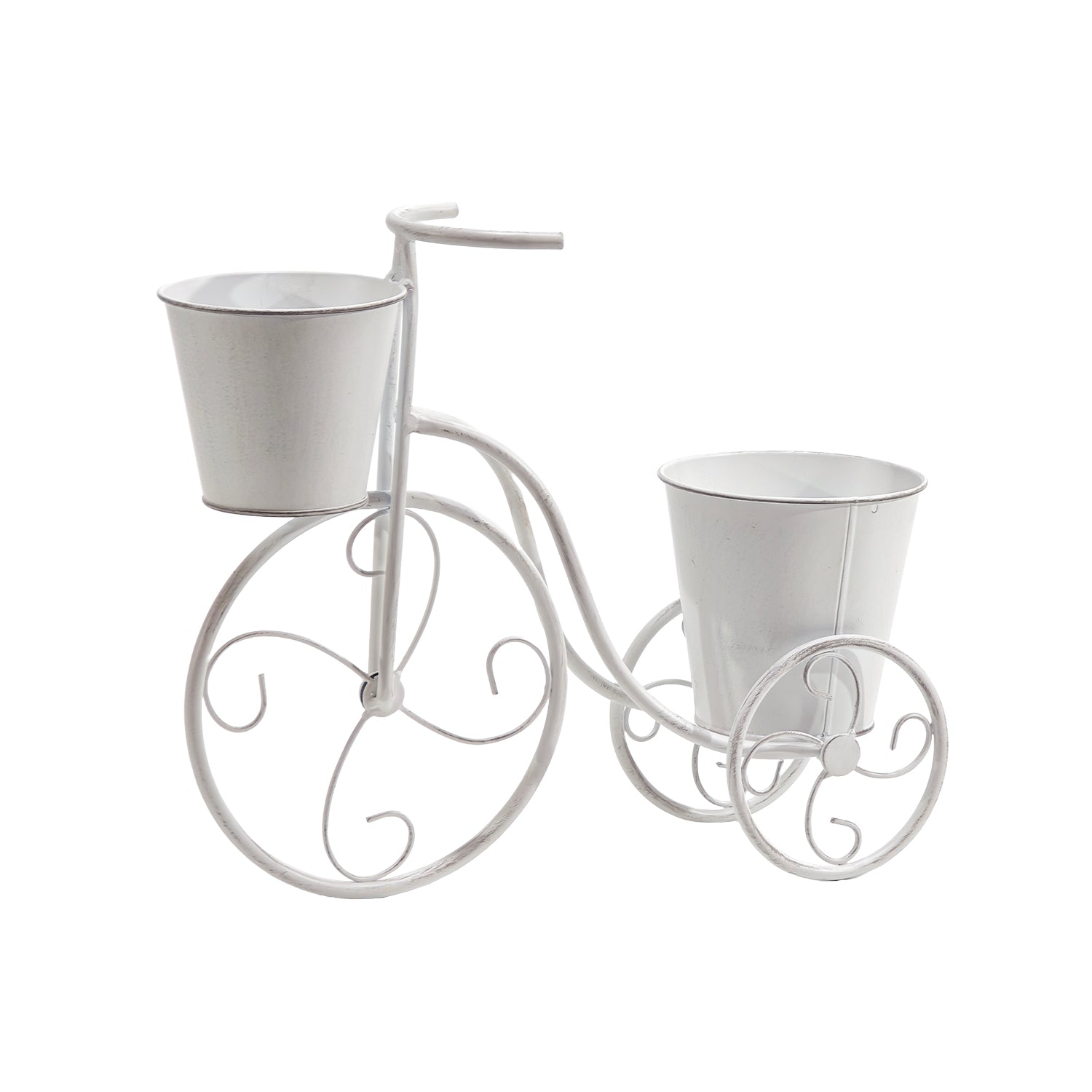 VESTIAMO CASA GIARDINO - Portavasi Decorativo 2 Posti a Forma di Bicicletta - h33x38x13 cm